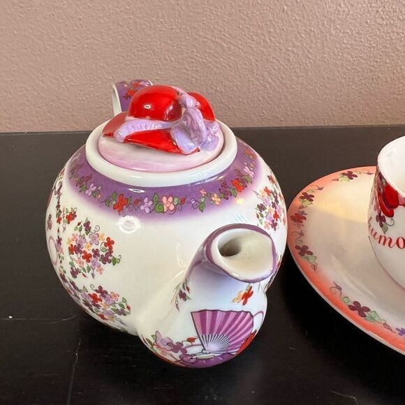 Red hat society Paul Cardew teapot,teacup and saucer set nwt - Picture 13 of 15